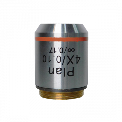 4X INFINITY PLAN ACHROMAT OBJECTIVE, NA 0.10